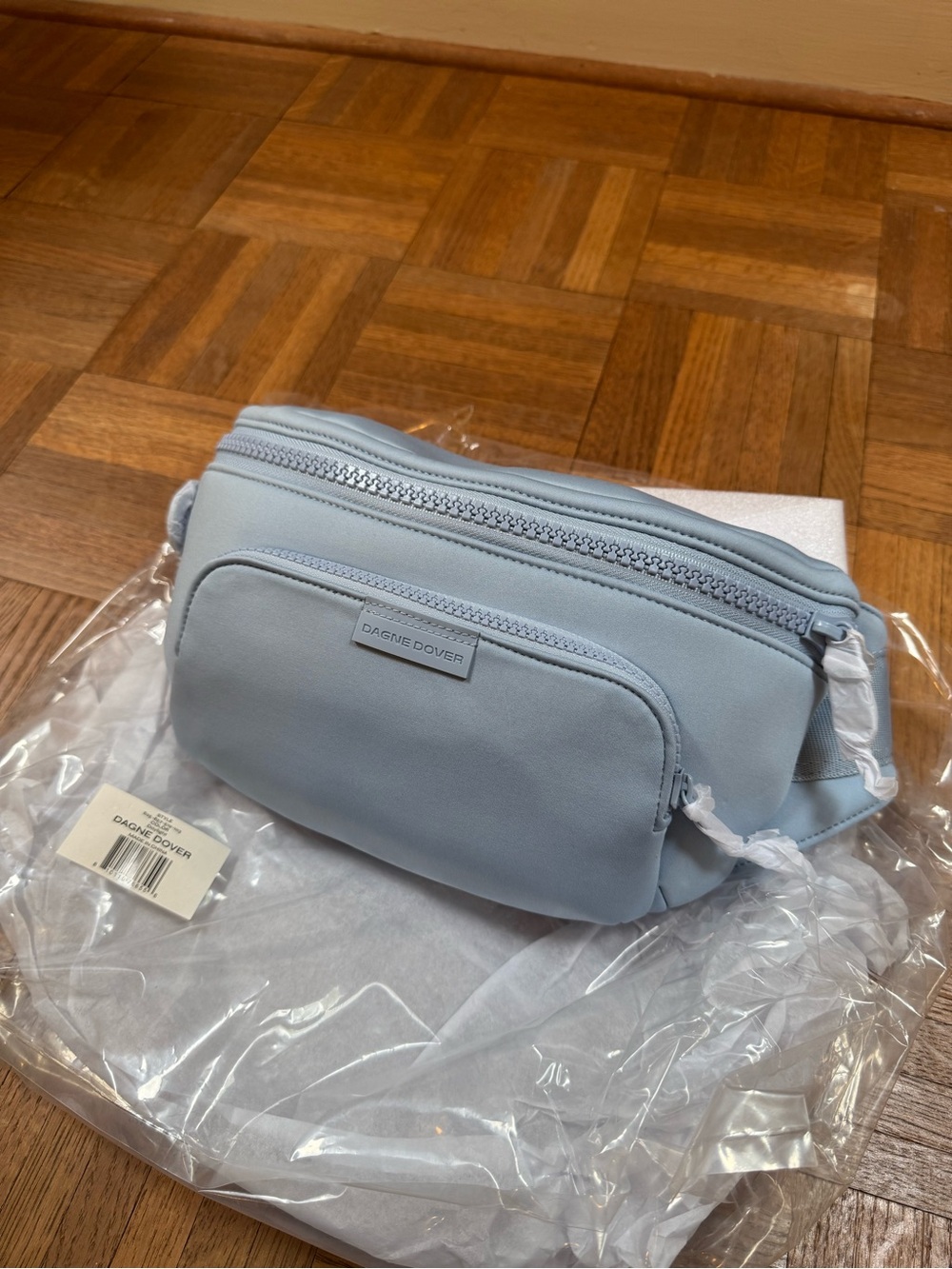 Dagne Dover JAX LARGE FANNY PACK in daylight blue NWT